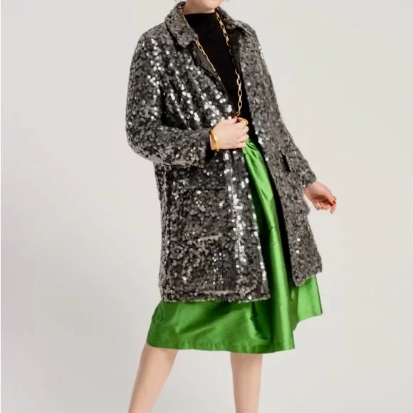 Frances Valentine Sequin Barn Jacket - Size Large - Picture 2 of 10